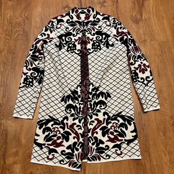 Chico's Sweaters - Chico's Duster Cardigan Womens Size Large (2) Multicolor Batik Print